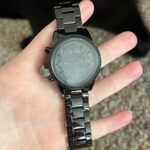 Michael kors black metal watch